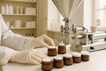 Kiçik partiyalarla istehsal olunan Serenique Beauty kosmetika flakonları