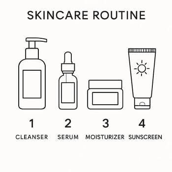 Serenique Beauty məhsullarının səhər və axşam ritualında yerləşməsi