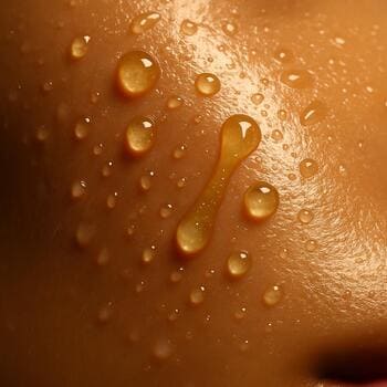 Serenique Beauty istifadə etdikdən sonra balanslı dəri parıltısı makro görüntü