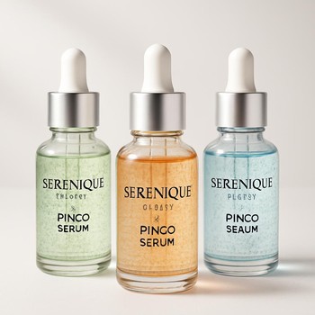 Serenique Beauty pinco serum kolleksiyası: üç fərqli serum flakonu