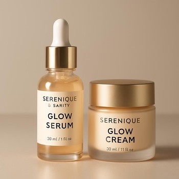 Serenique Beauty parıltı hədəfi üçün pinco serum və yüngül krem dəsti