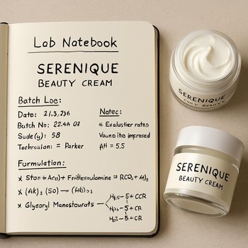 Serenique Beauty laboratoriyasında partiya jurnalı və pin co krem nümunələri