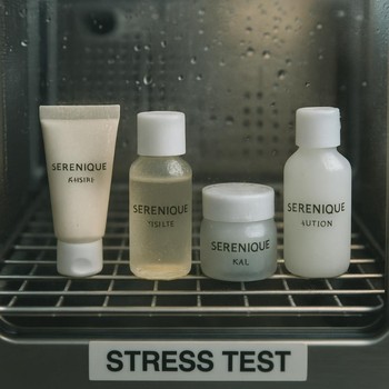 Serenique Beauty flakon və bankalarının qış iqlimi ssenarisi üçün test nümunələri