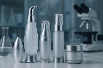 Serenique Beauty laboratoriyasında müxtəlif rəngli prototip serum və krem nümunələri